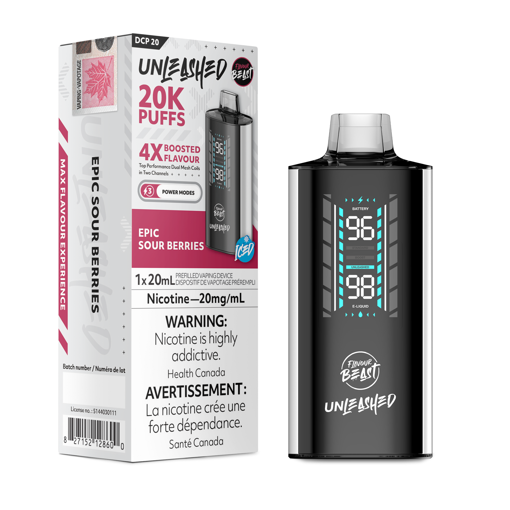 Flavour Beast Unleashed DCP 20K Epic Sour Berries disposable vape