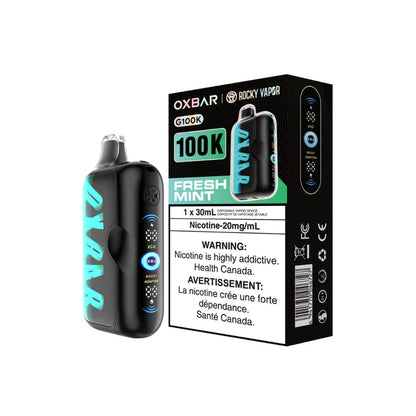 OXBAR Rocky Vapor G100K Disposable Vape Fresh Mint 30mL 20mg