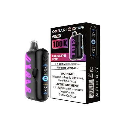 OXBAR Rocky Vapor G100K Disposable Vape Grape Ice 30mL 20mg