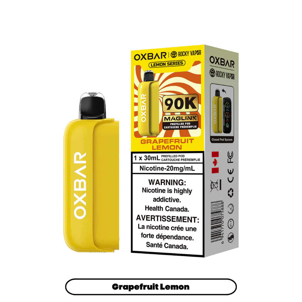 Yellow OXBAR vape device Grape