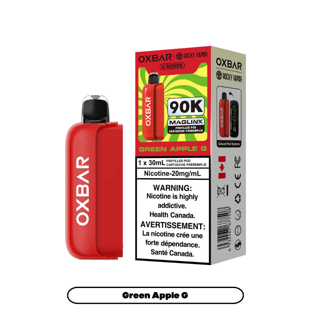 Red OXBAR vape Green Apple G
