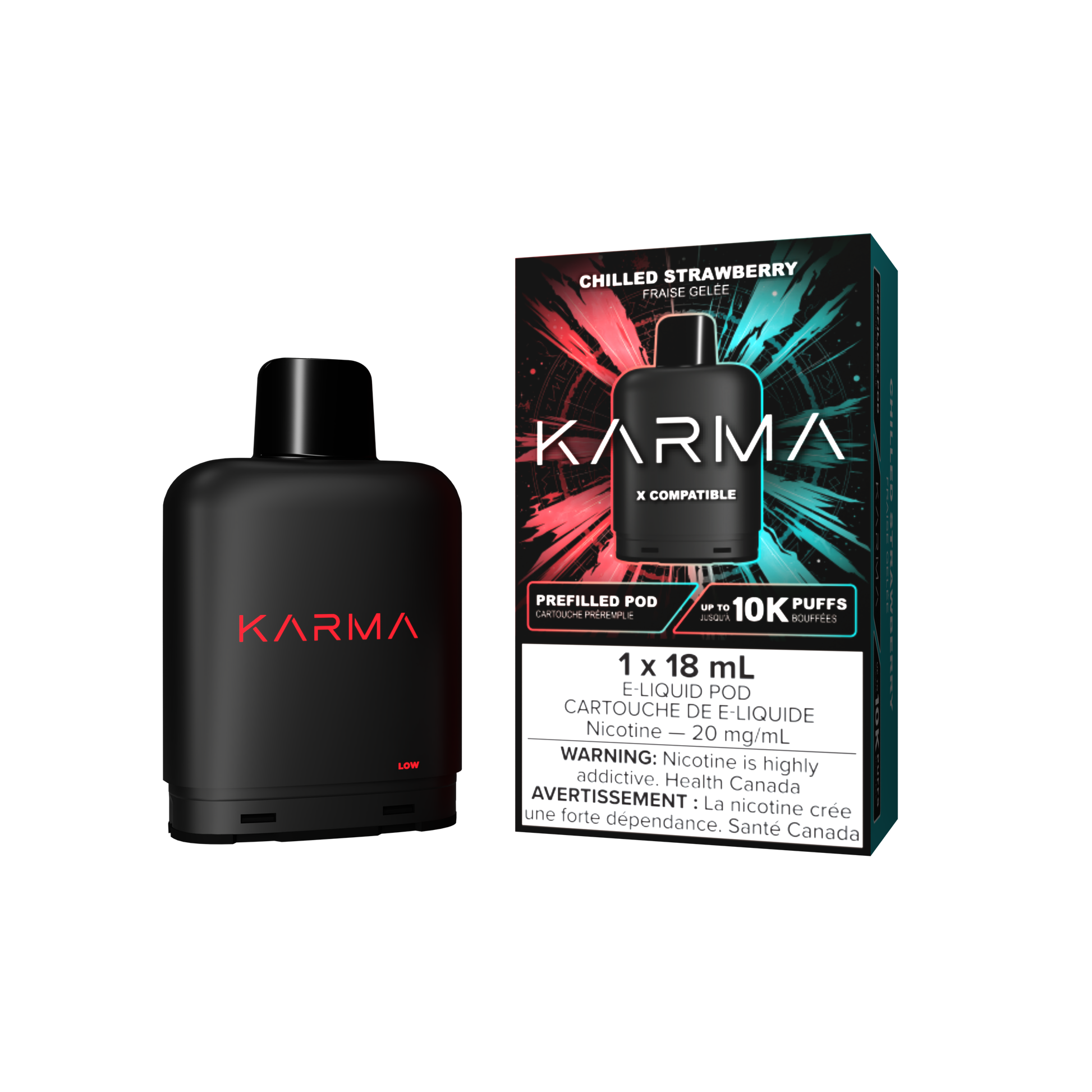 Karma 10000 Level X Pods Chilled Strawberry vape pod