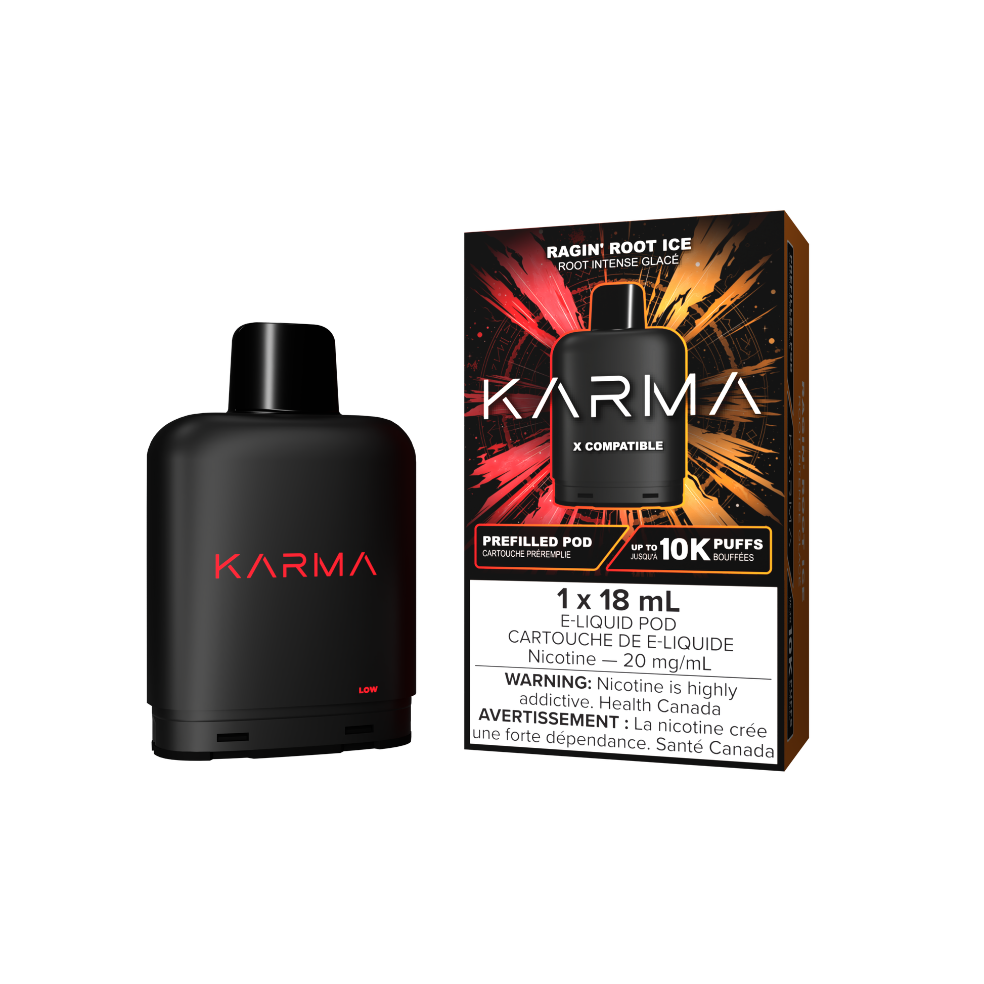 Karma 10000 Level X Pods Ragin' Root Ice vape pod