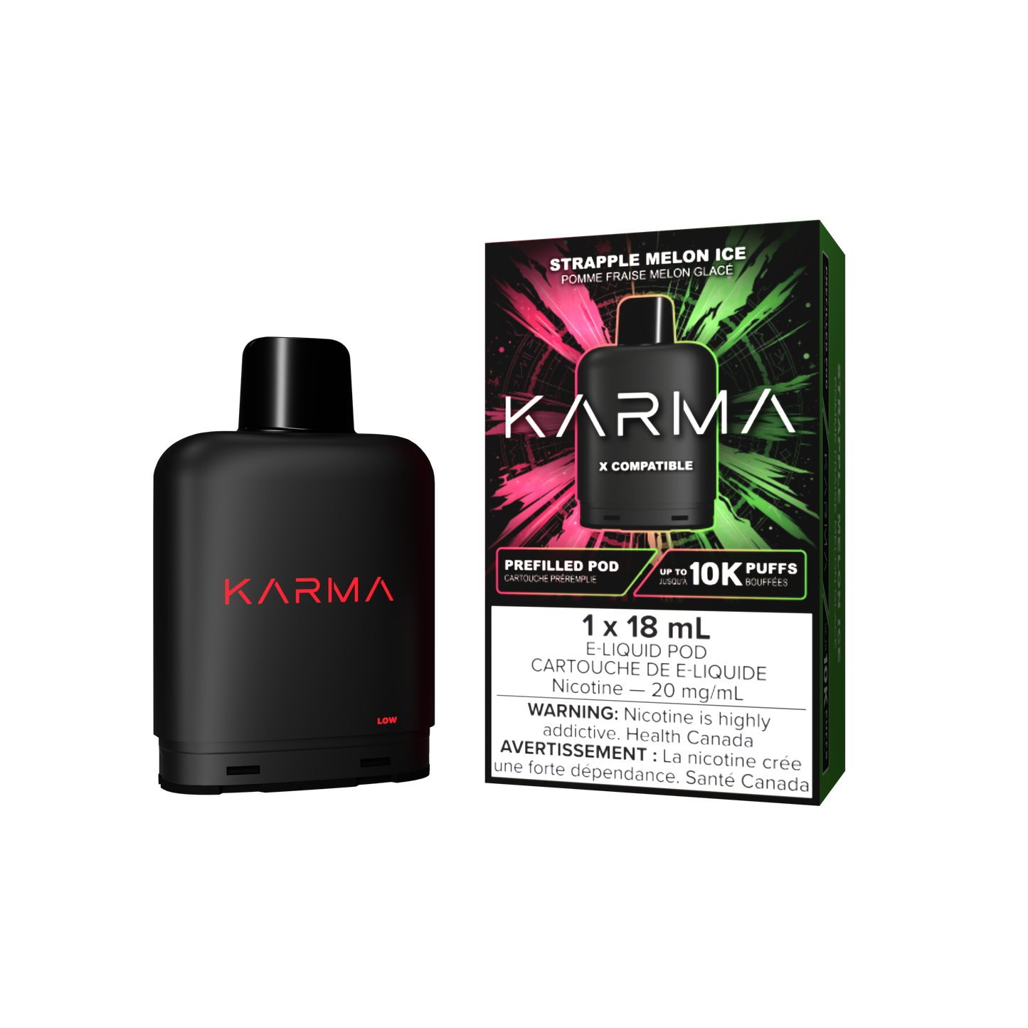Karma 10000 Level X Pods Strapple Melon Ice vape pod