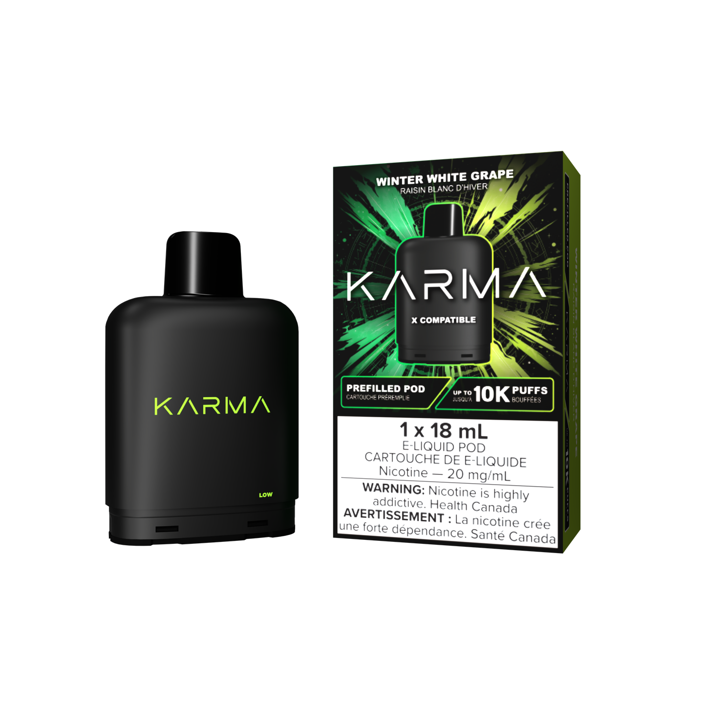 Karma 10000 Level X Pods Winter White Grape vape pod