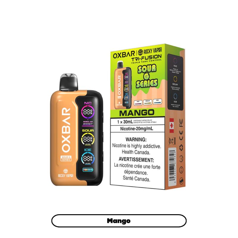 Rocky Vapor Oxbar Tri Fusion Sour G Series 30ml Disposable