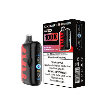 OXBAR Rocky Vapor G100K Disposable Vape Peach Watermelon 30mL 20mg
