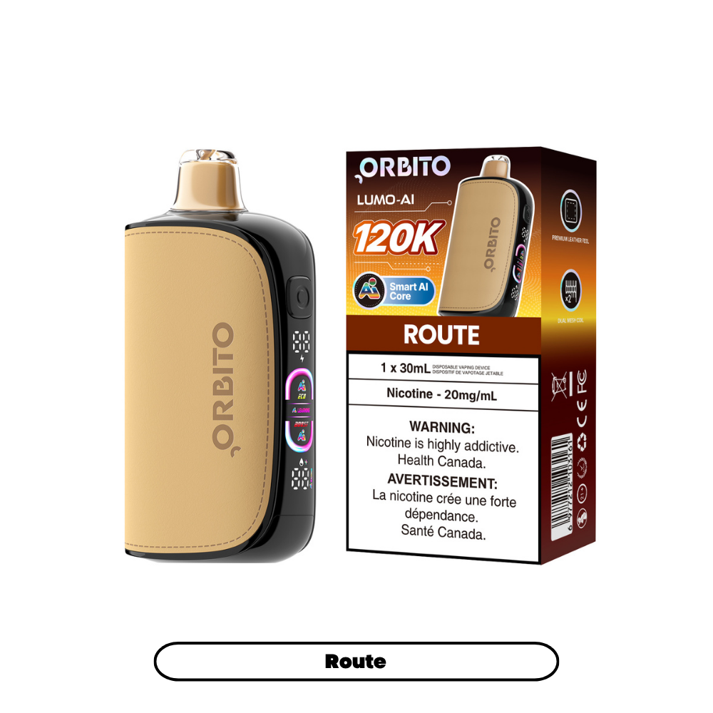 orbito-lumo-ai-120k-route.webp → Orbito Lumo AI 120K Disposable Route Root Beer 30mL 20mg