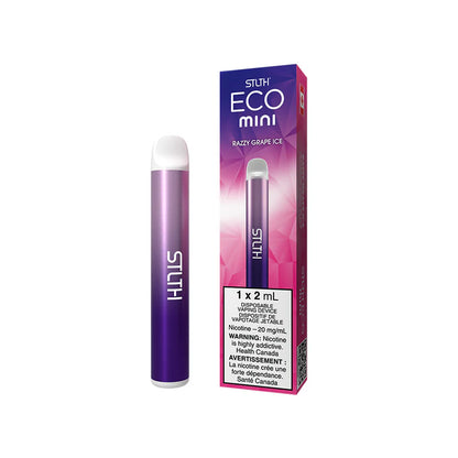 STLTH Eco Mini Disposable Vape 2mL 400mAh Razzy Grape 20mg