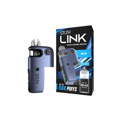 STLTH Link disposable device in Blue, refillable from 30mL bottles