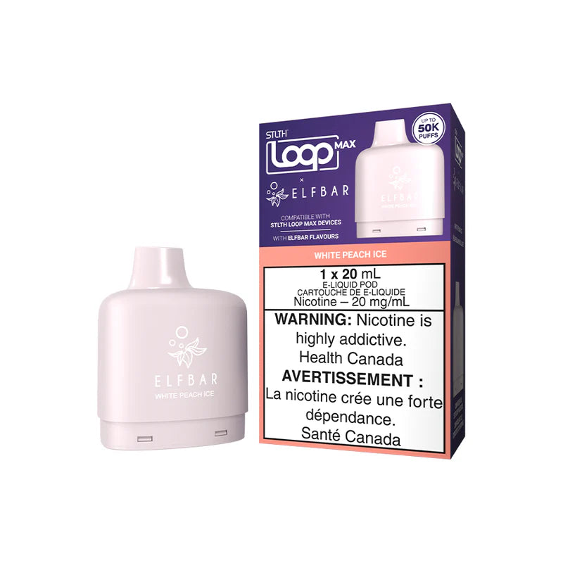 STLTH Loop Max X Elfbar 50K Pod White Peach Ice vape pod