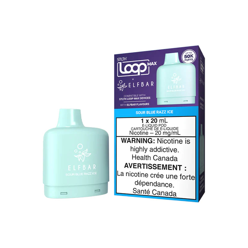STLTH Loop Max X Elfbar 50K Pod Sour Blue Razz Ice vape pod