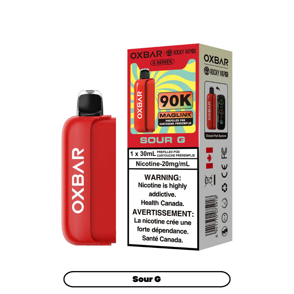 Red OXBAR vape device Sour