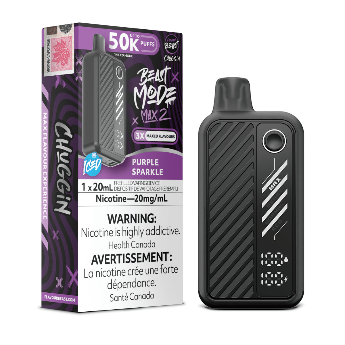Flavour Beast Mode Max 2 50K Purple Sparkle disposable vape