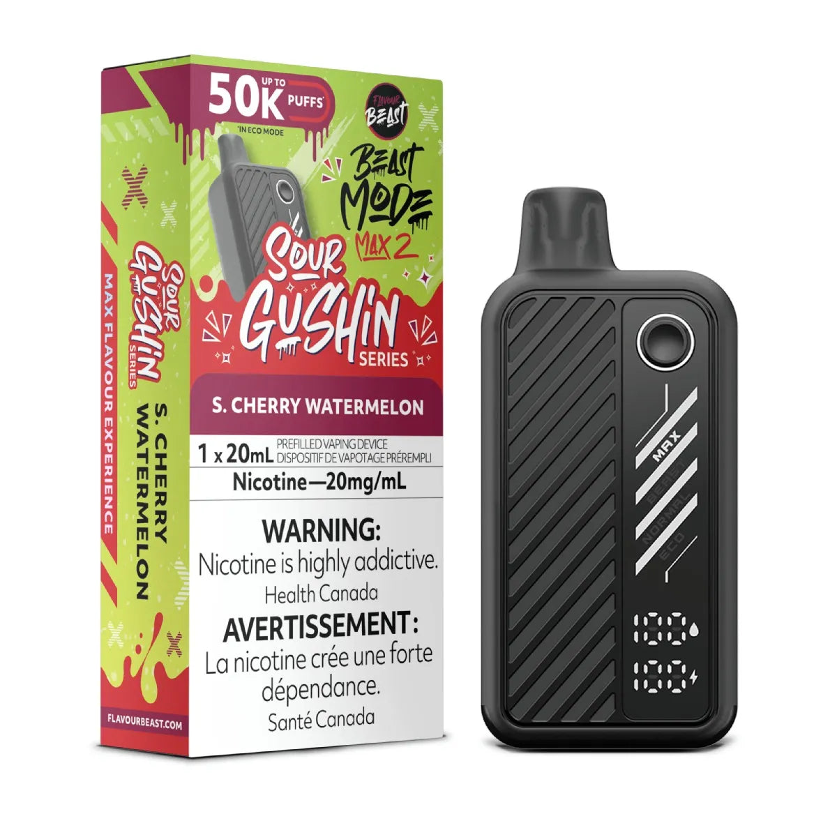 Flavour Beast Mode Max 2 50K Sour Gushin S Cherry Watermelon disposable vape