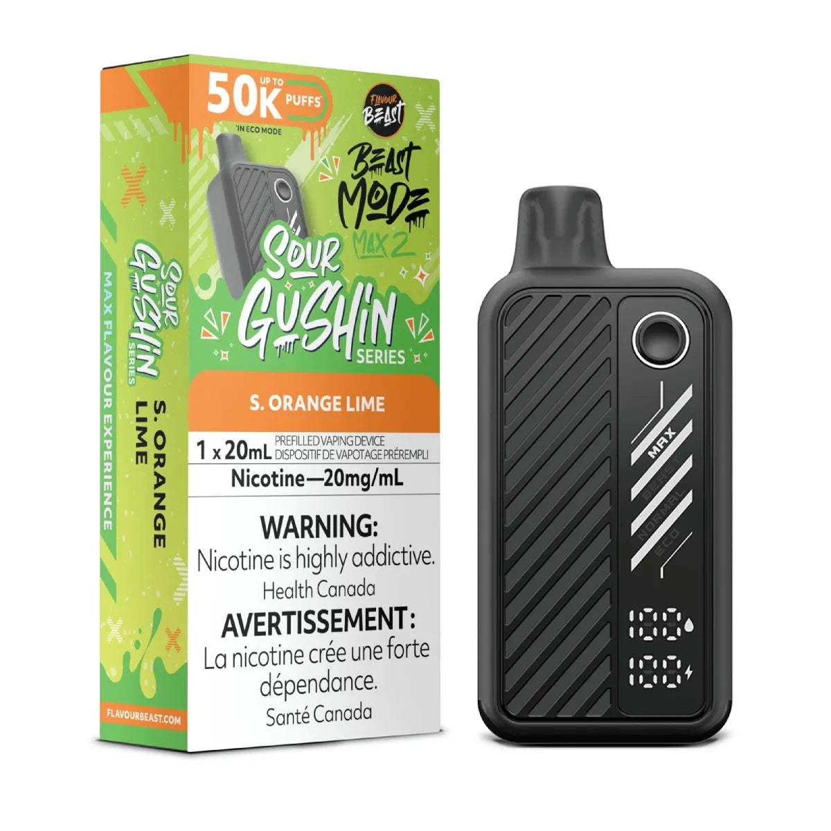 Flavour Beast Mode Max 2 50K Sour Gushin S Orange Lime disposable vape