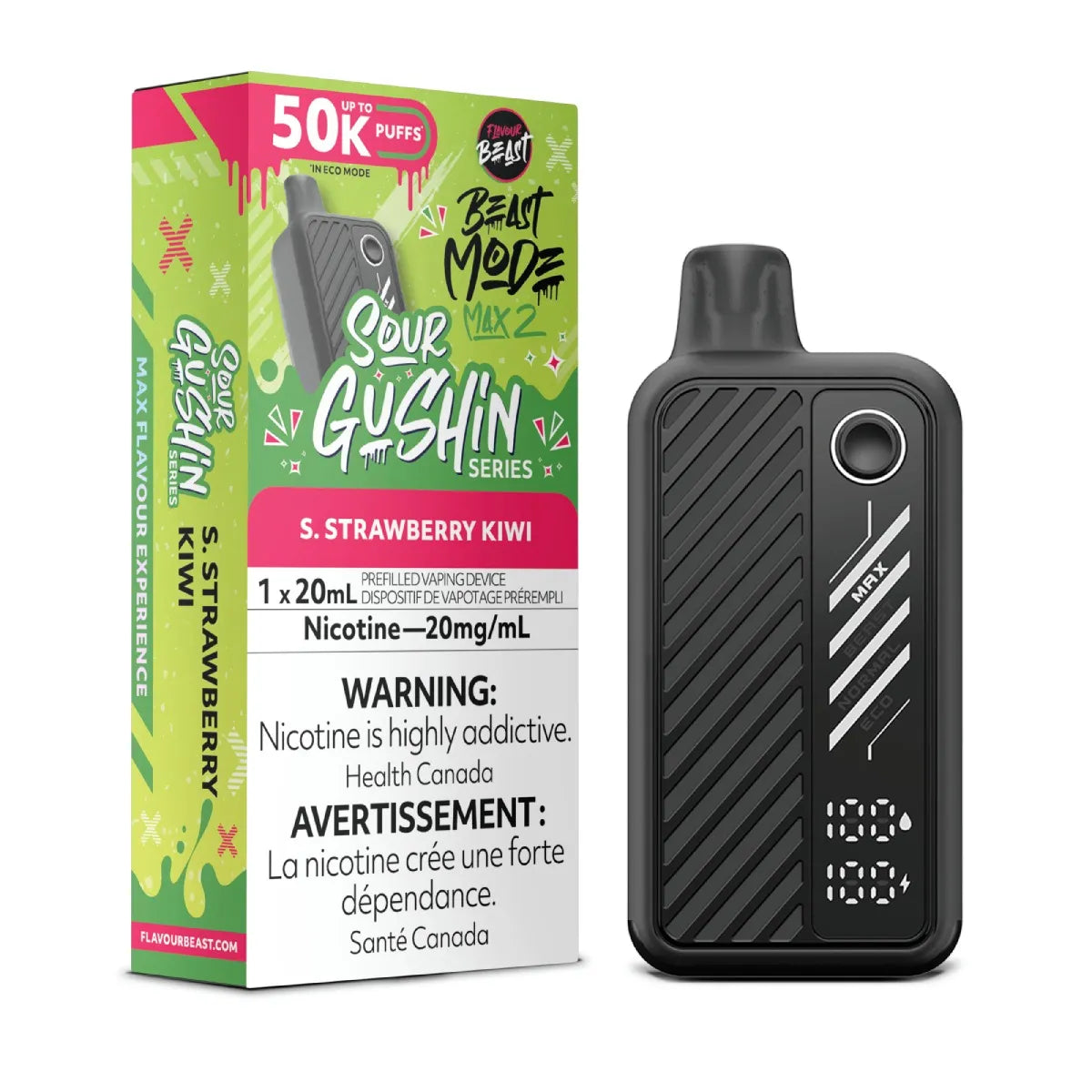Flavour Beast Mode Max 2 50K Sour Gushin S Strawberry Kiwi disposable vape