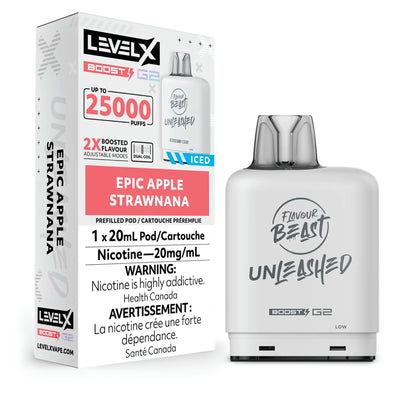 Level X G2 Boost 25K Flavour Beast Unleashed Epic Apple Strawnana pod
