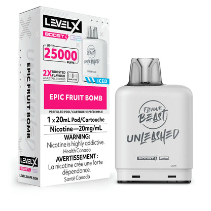 Level X G2 Boost 25K Flavour Beast Unleashed Epic Fruit Bomb pod