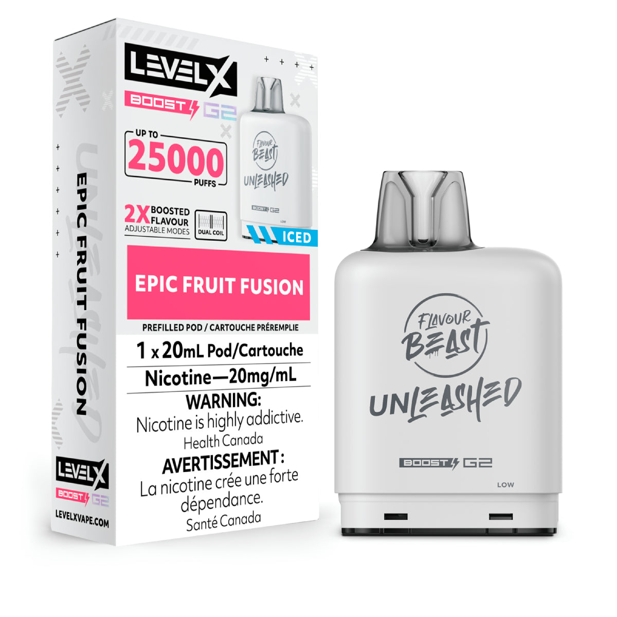 Level X G2 Boost 25K Flavour Beast Unleashed Epic Fruit Fusion pod