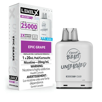 Level X G2 Boost 25K Flavour Beast Unleashed Epic Grape pod