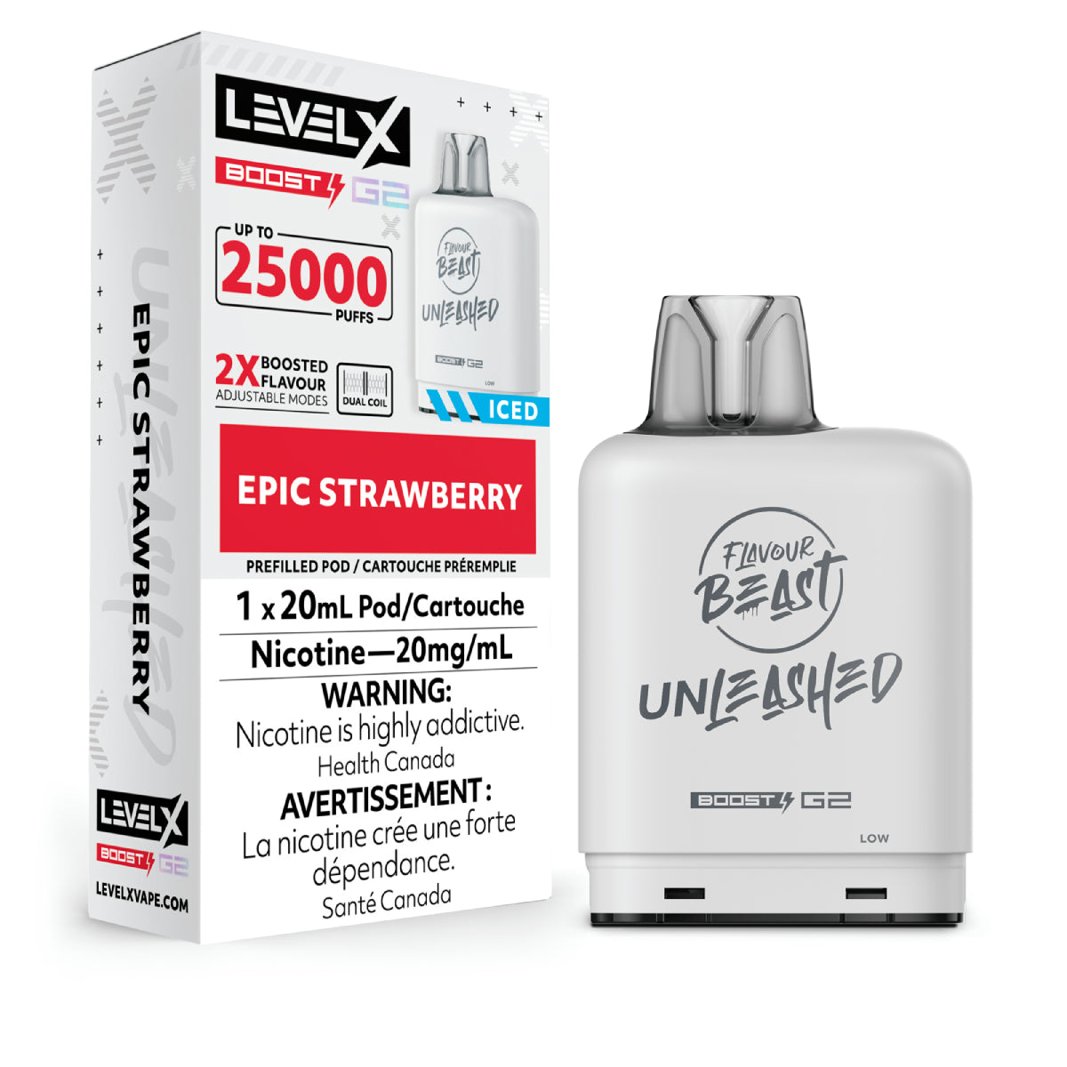 Level X G2 Boost 25K Flavour Beast Unleashed Epic Strawberry pod