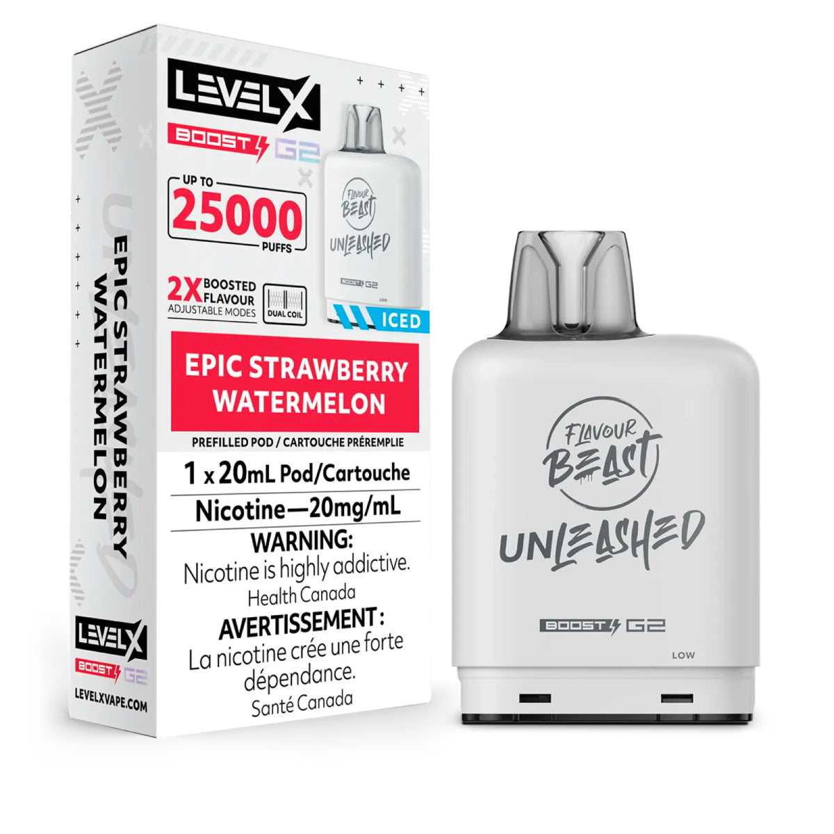 Level X G2 Boost 25K Flavour Beast Unleashed Epic Strawberry Watermelon pod