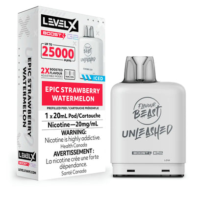 Level X G2 Boost 25K Flavour Beast Unleashed Epic Strawberry Watermelon pod