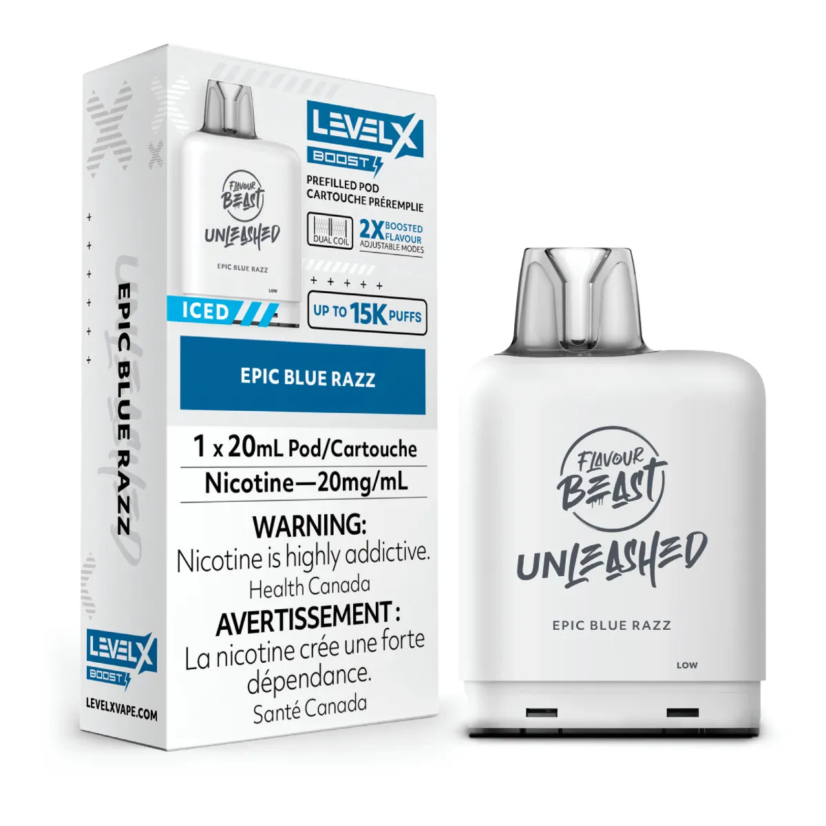 Level X G2 Boost 25K Flavour Beast Unleashed Epic Blue Razz pod
