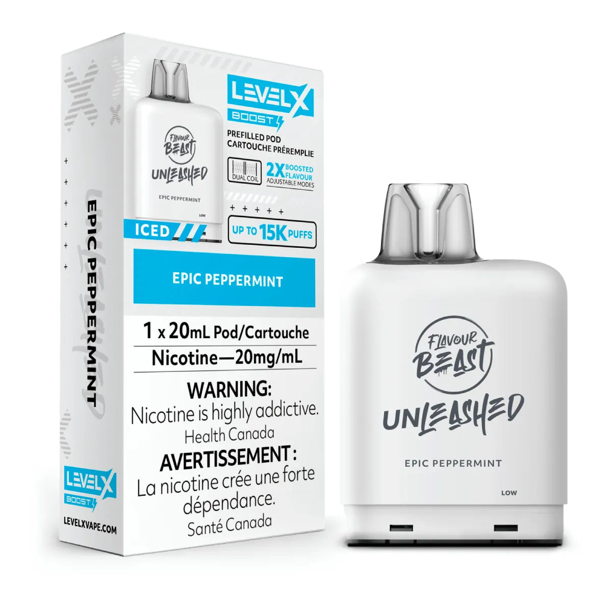 Level X G2 Boost 25K Flavour Beast Unleashed Epic Peppermint pod