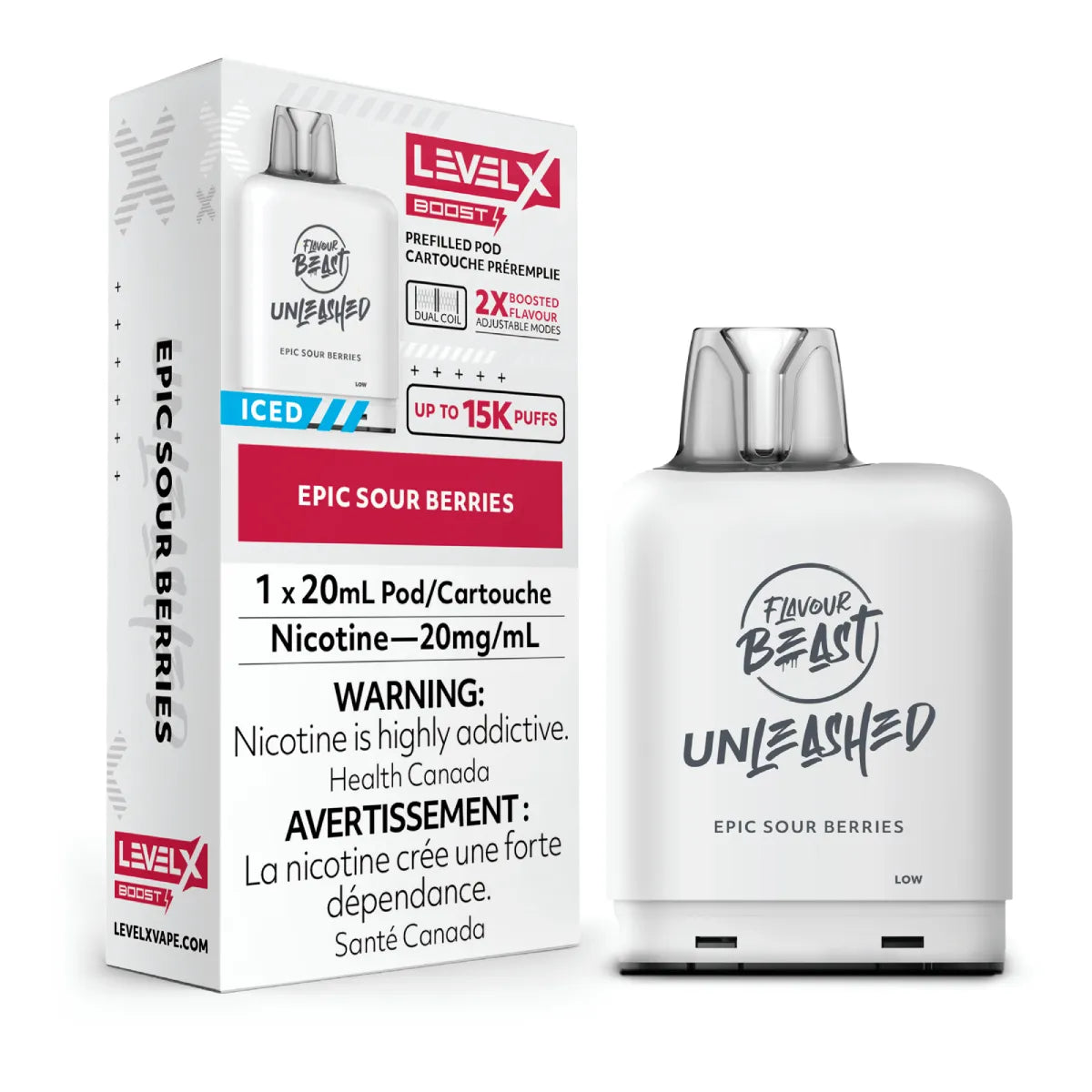 Level X G2 Boost 25K Flavour Beast Unleashed Epic Sour Berries pod