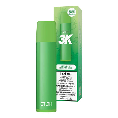 STLTH 3K DISPOSABLE Green Apple Ice vape pod