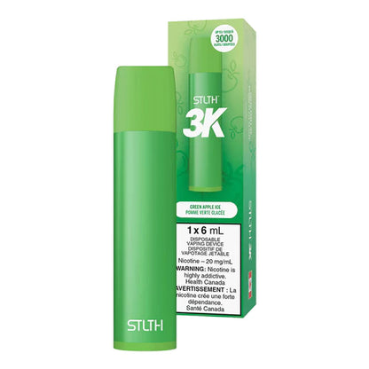 STLTH 3K DISPOSABLE Green Apple Ice vape pod